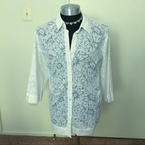 Sheer floral Sag Harbor blouse